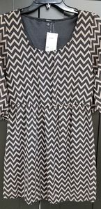 Chevron, black and blush dress